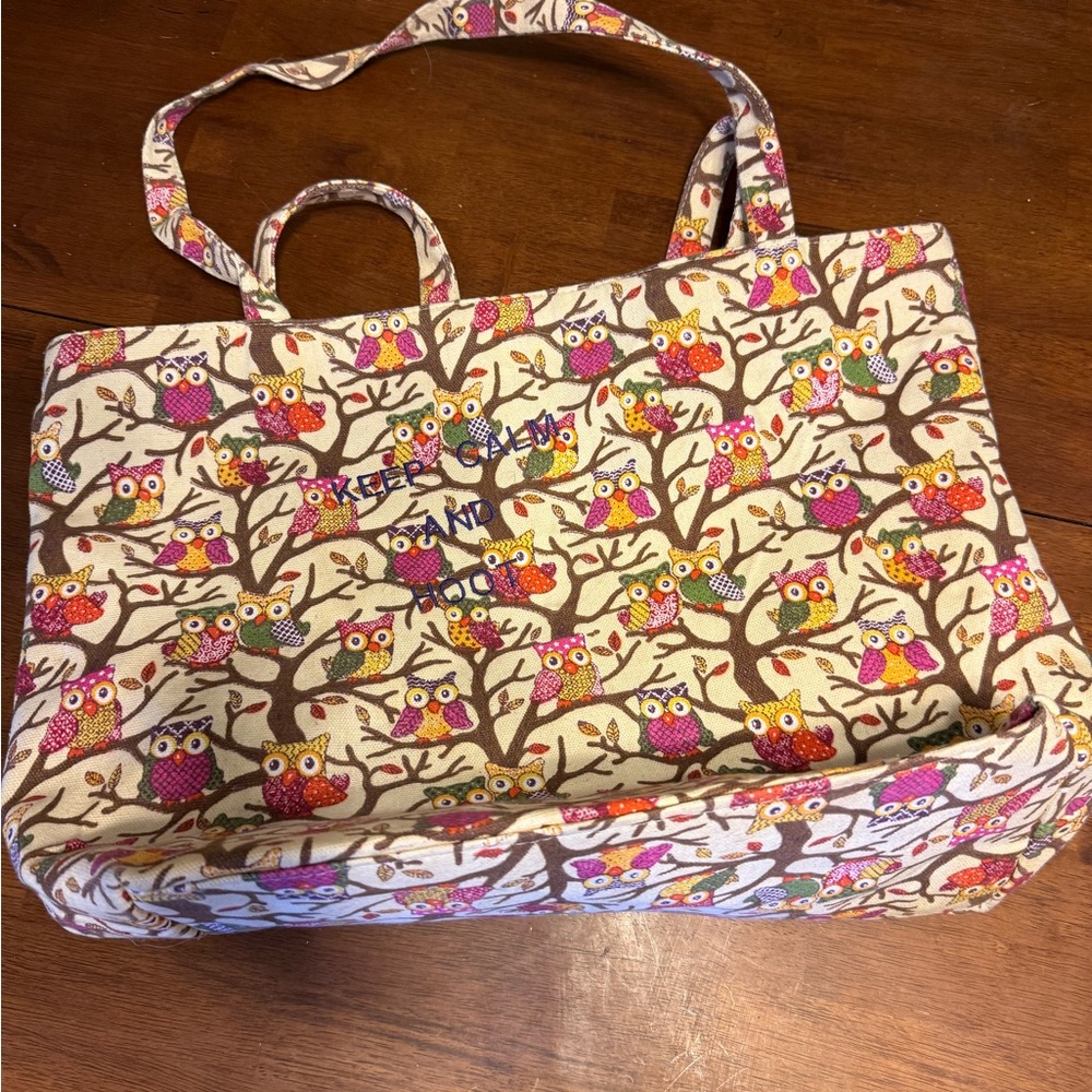 Owl Print Tote Bag